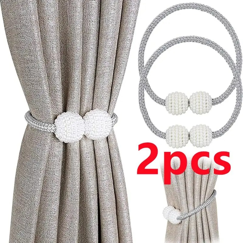 Home Bathroom Supplies - 1/2 STUKS Parel Magnetische Gordijnclip Gordijnhouders