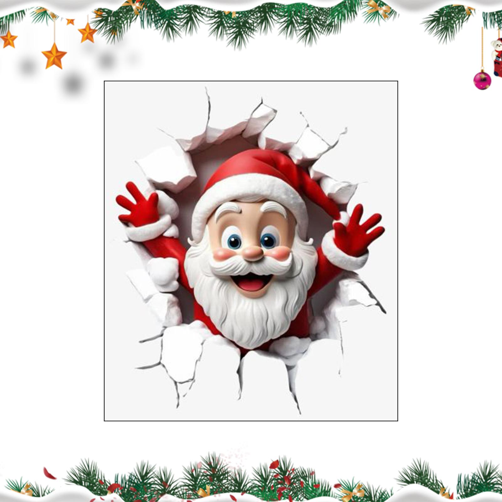 Home Bathroom Break - Kersttoiletbrilsticker Kerstman Muurbrekende vakantiebenodigdheden Kerstbadkamerdecoraties voor