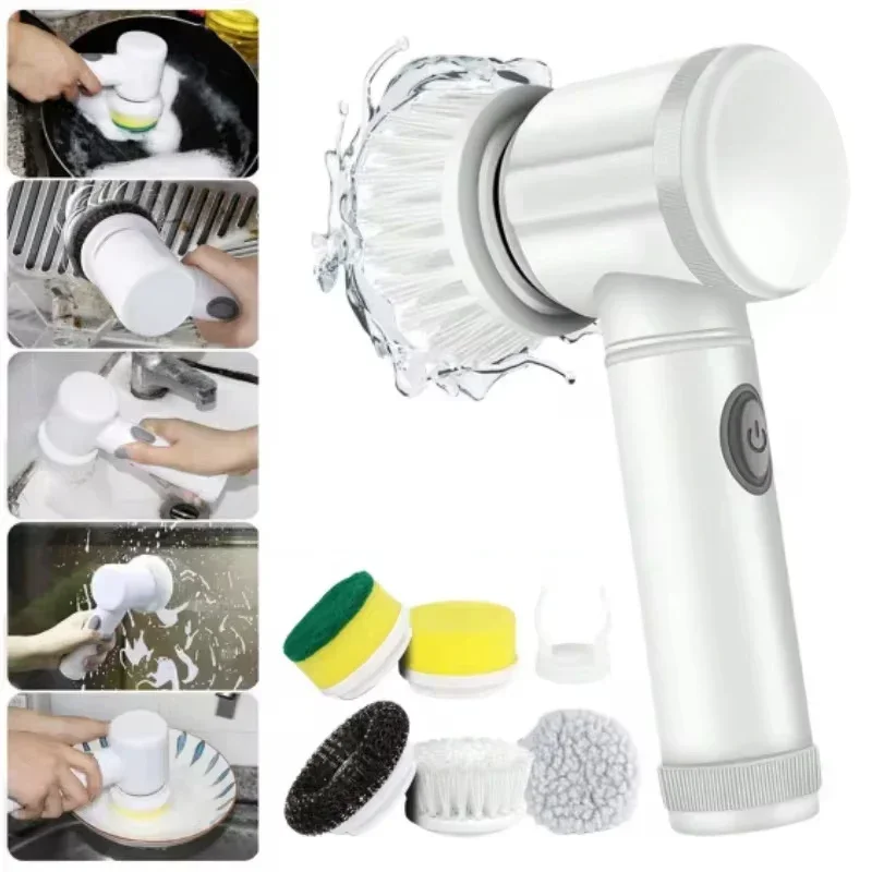 Home Bathroom Cleaning Machine - 5 In1 Elektrische Spin-Scrubber, Spin-Scrubber Met