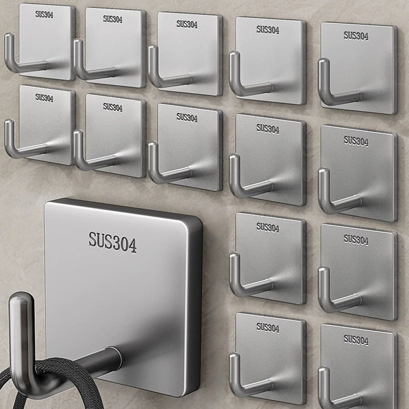 Towel Bar Stainless - Zware roestvrijstalen zelfklevende handdoekhaak, kleverige hangende