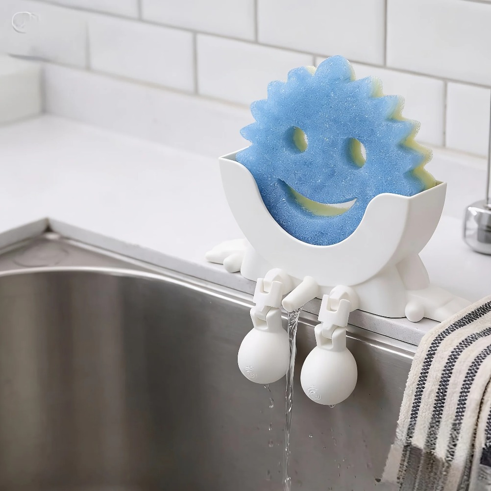 Home Bathroom Sink - Afvoerbare zeep- en sponshouder 2-in-1 opbergbak