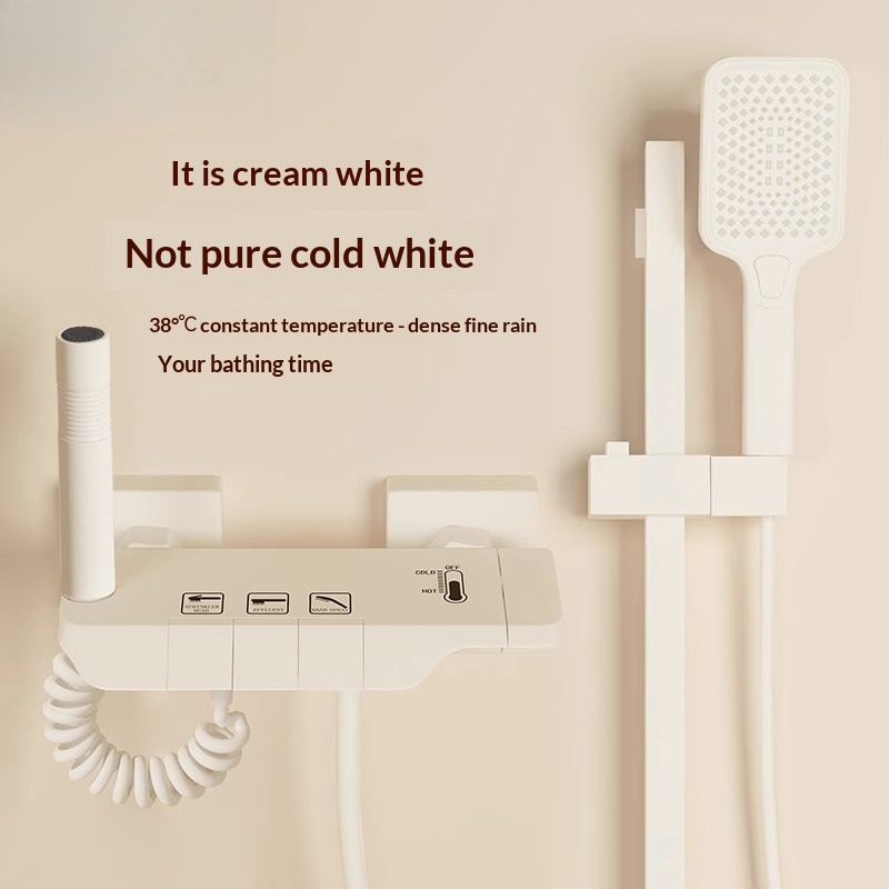 Home Bathroom Shower - Crèmekleurige Easy Topless Doucheset, volledig koperen