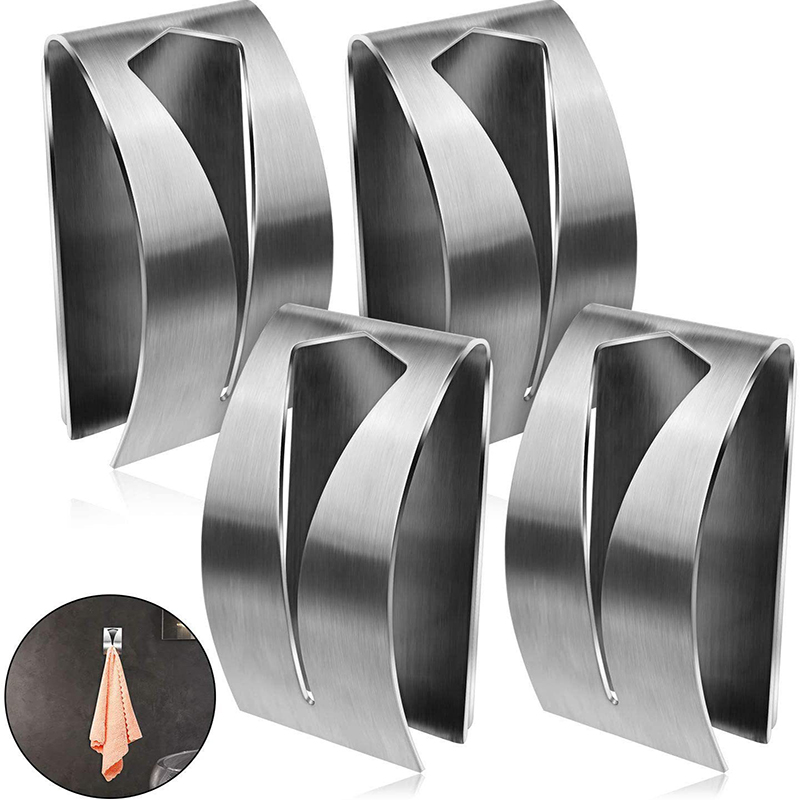 Towel Bar Stainless - 1PC zelfklevende handdoekhaakhouder roestvrijstalen handdoekhaak muurhanddoekhangers