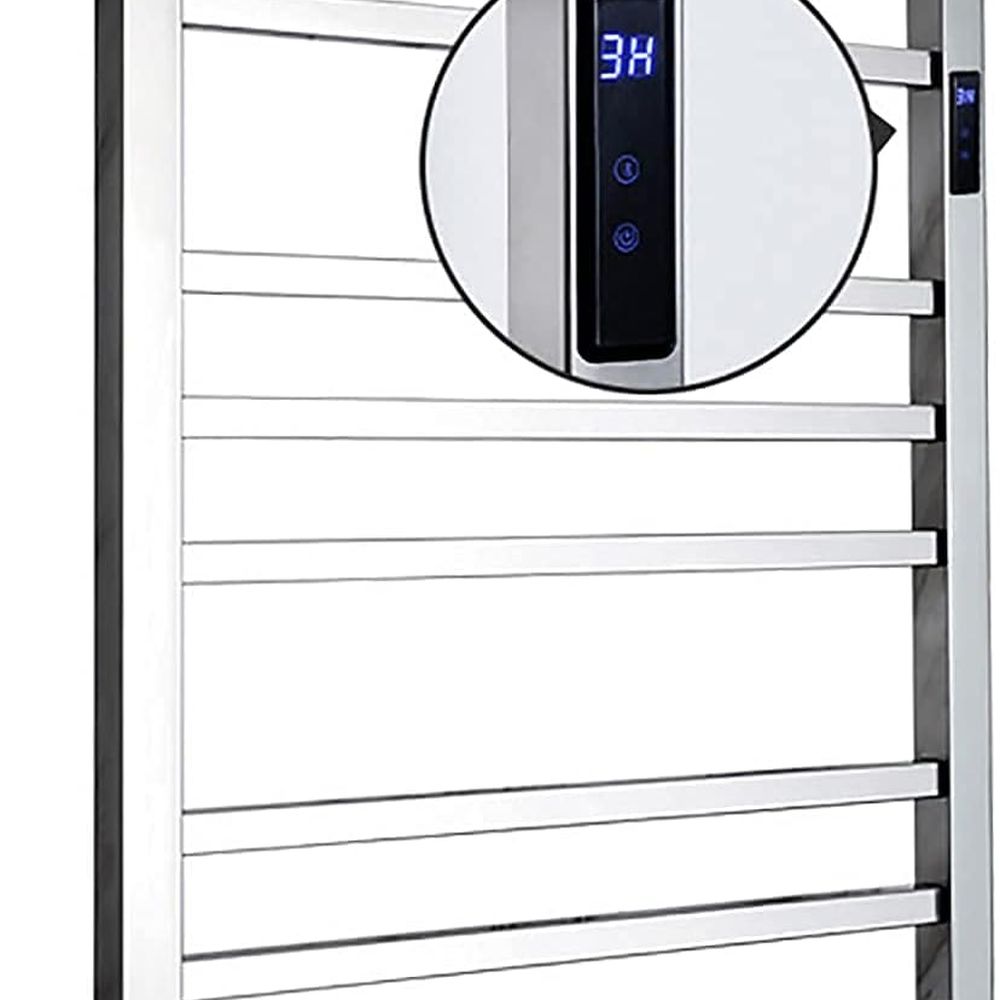 Towel Bar Stainless - Elektrische handdoekverwarmer, met timer Wandmontage 10