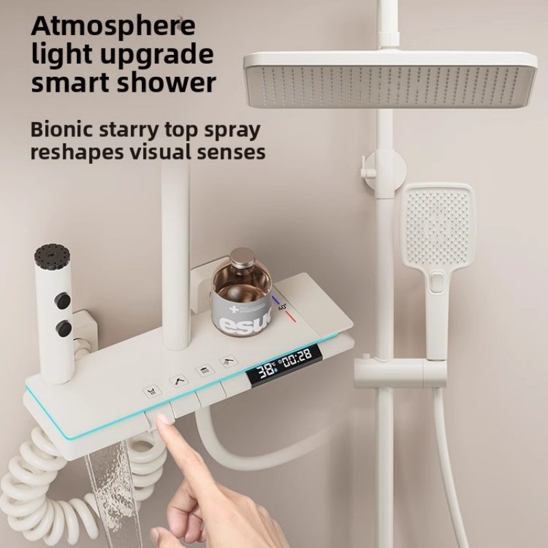 Home Bathroom Shower - Thermostatische Doucheset voor Thuisbadkamer, Pianotoets Regendouchekop,