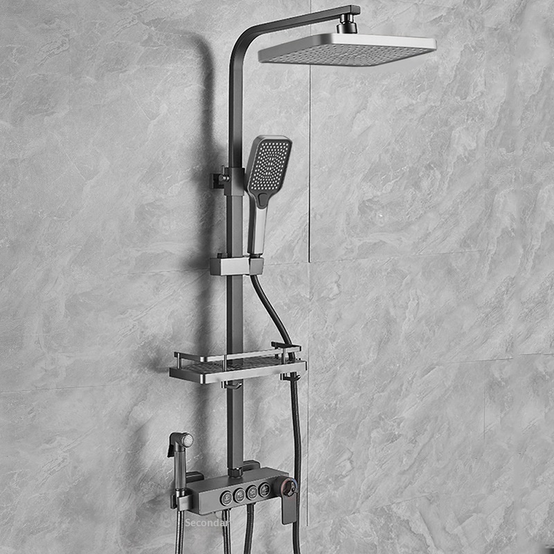 Home Bathroom Shower - Doucheset van roestvrij staal, anti-kalk, zelfreinigend,