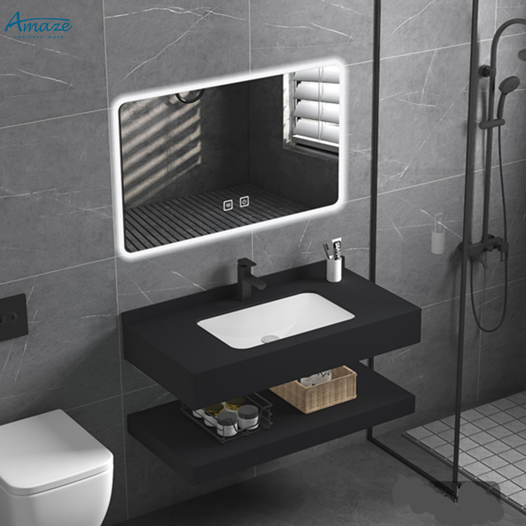 Home Bathroom Cabinets - Badkamermeubel Duurzaam Dubbellaags Wandmodel Badkamermeubel Aanrechtblad