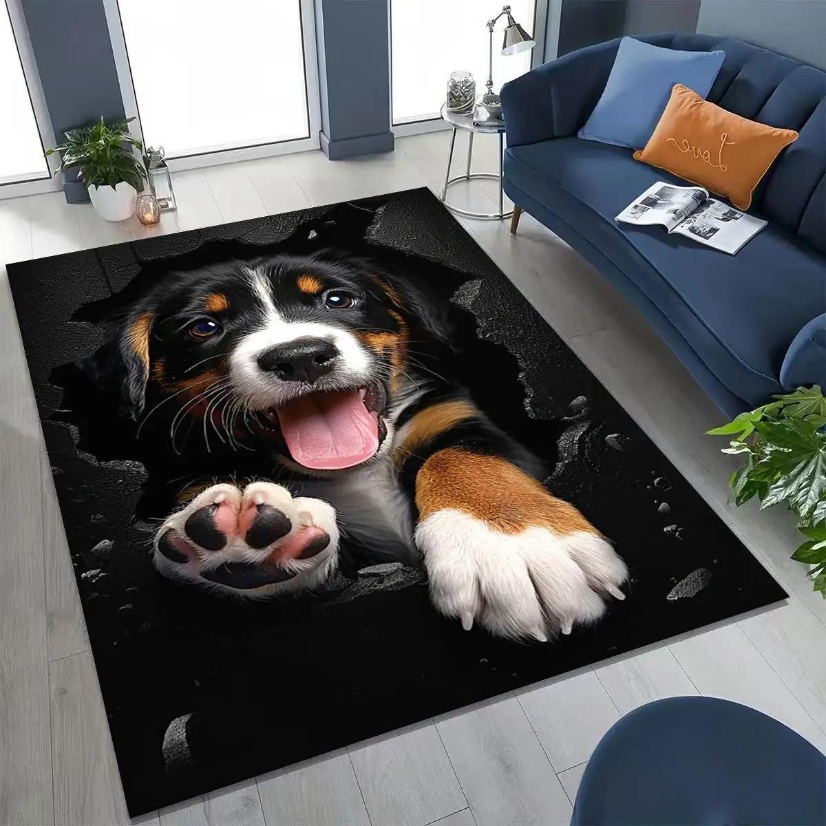 Home Bathroom Break - 3D Illusie Breaking Wall Hondentapijt Puppy