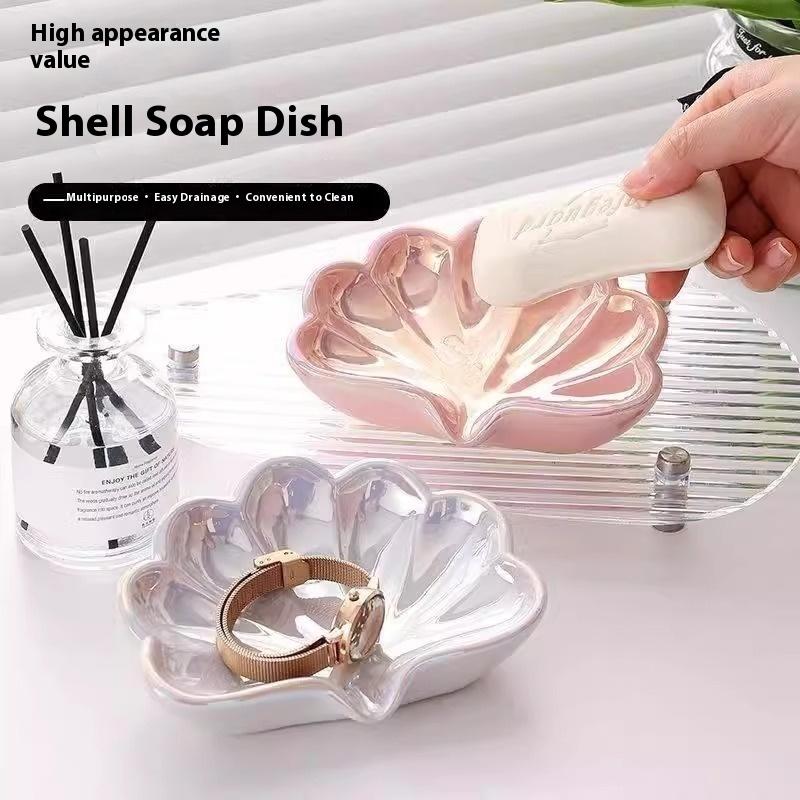 Home Bathroom Supplies - 1/2 Stuks Shell Vorm Afvoer Zeepbakje