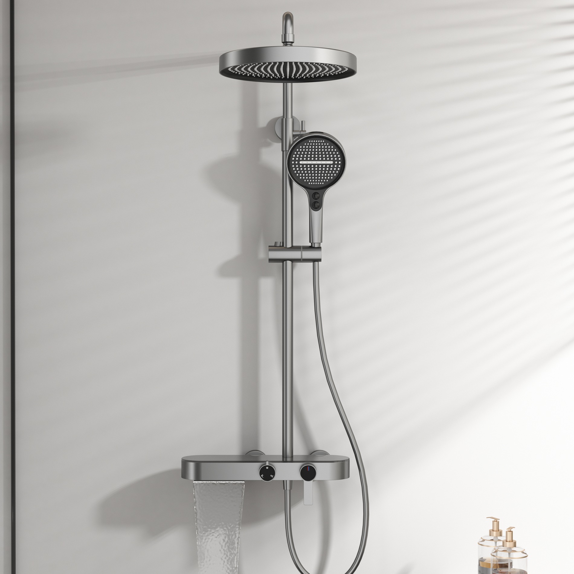 Home Bathroom Shower - Gunmetal grijze doucheset voor thuisgebruik, drukverhogende