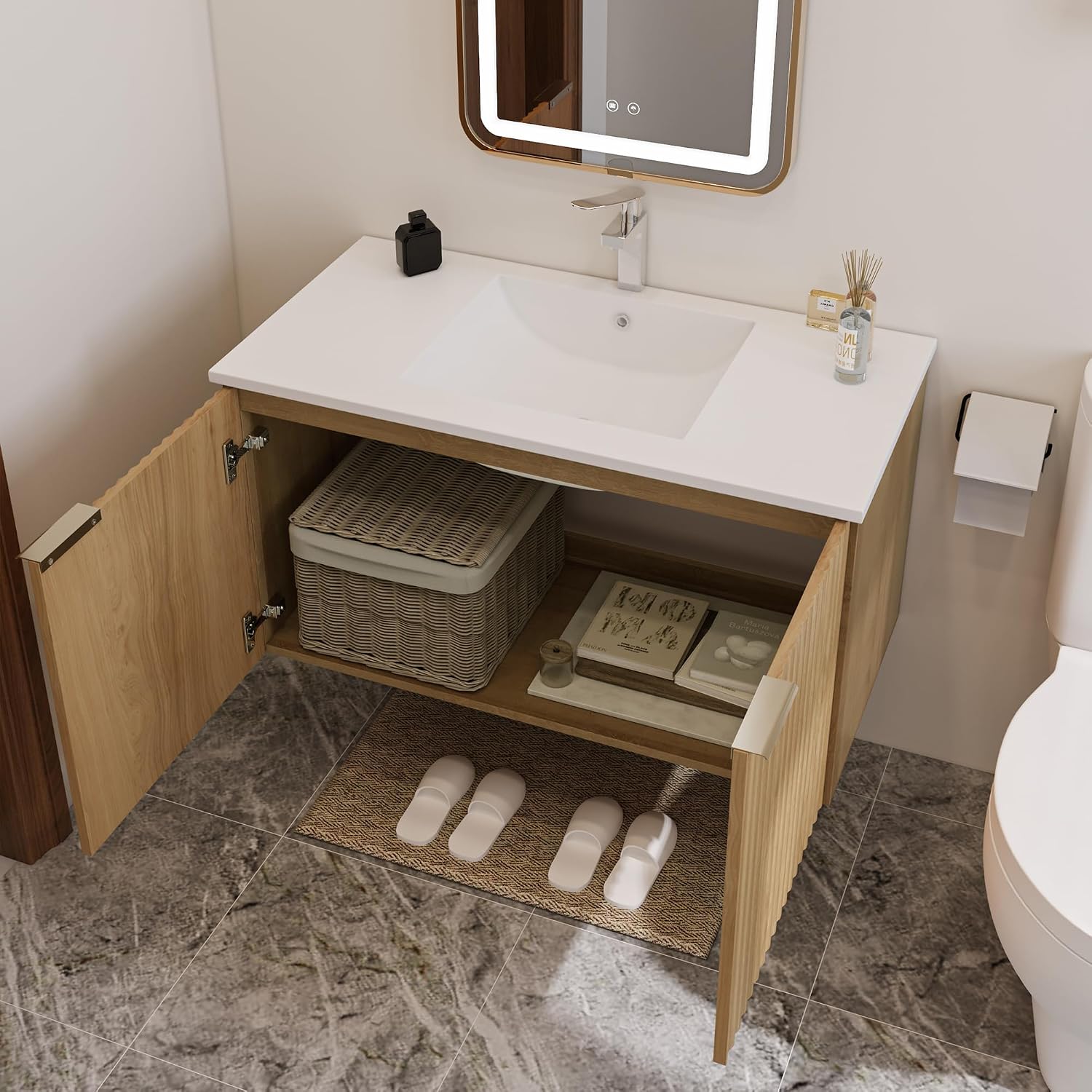 Moderne zwevende badkamermeube - Home Bathroom Cabinets recensie en prijs