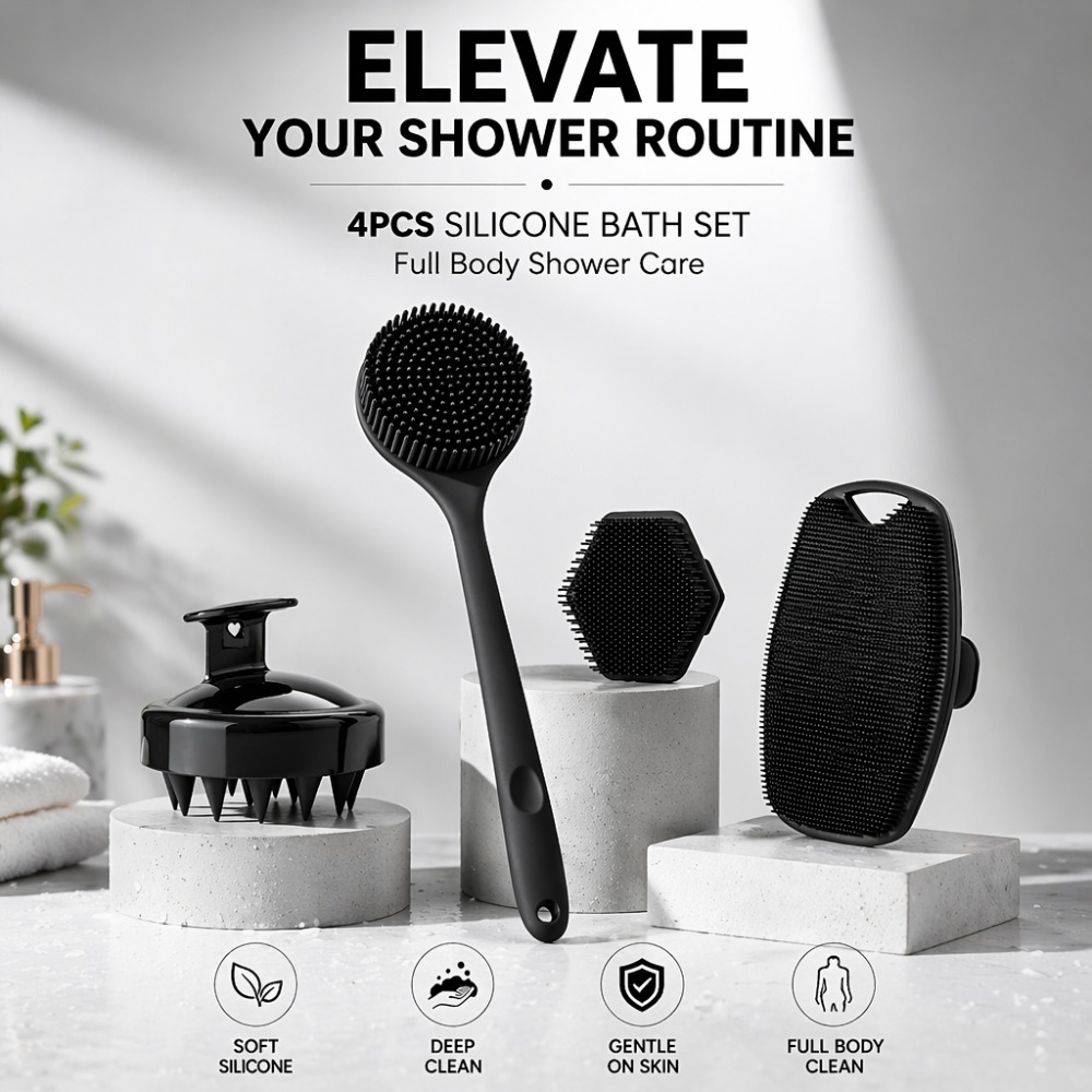 4-delige set siliconen lichaam - Home Bathroom Cleaning Machine recensie en prijs