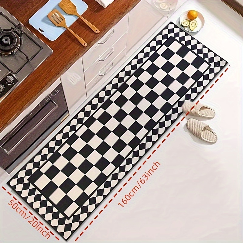 VIKAMA Zwart Wit Geruit Abstra - Home Bathroom Rugs recensie en prijs