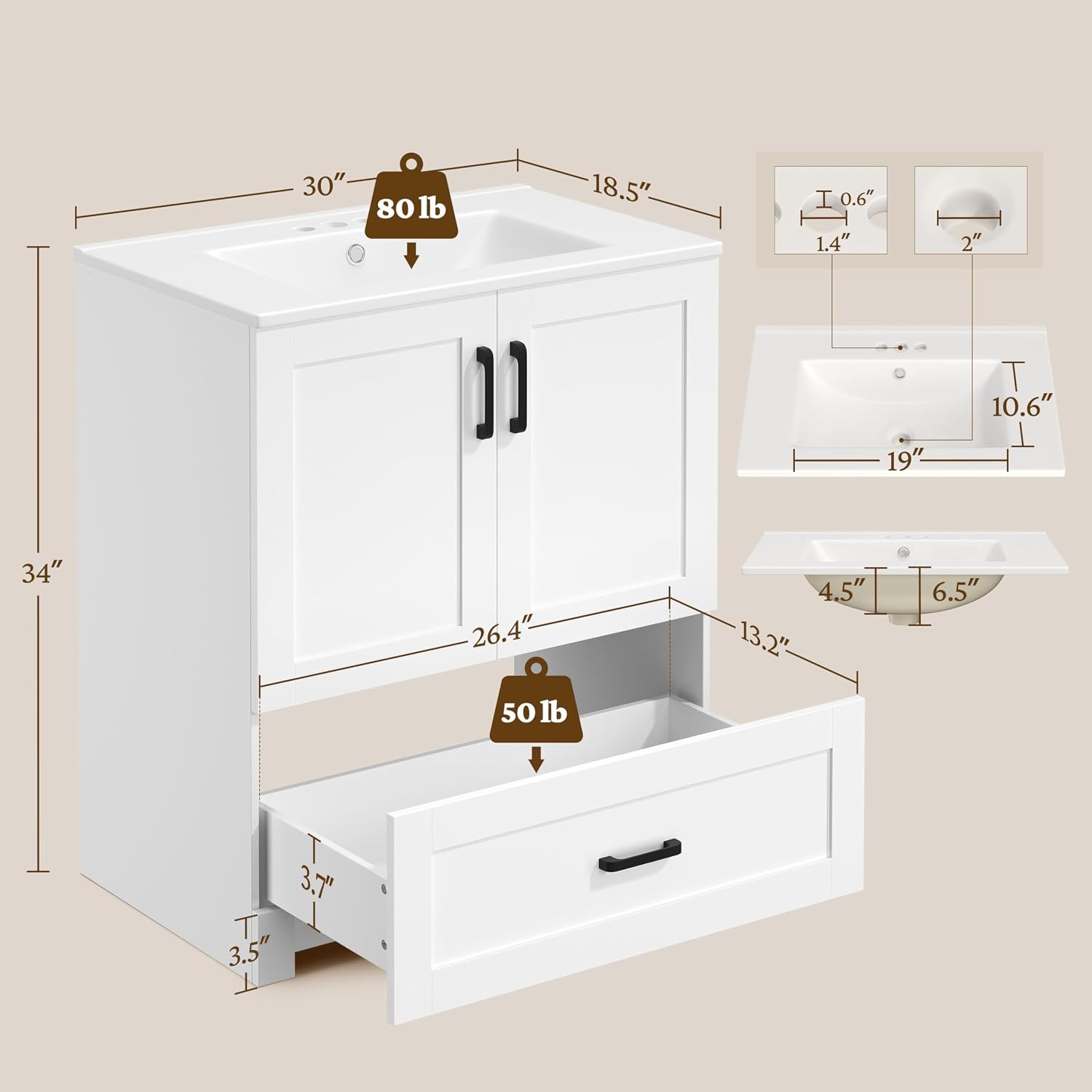 30 inch badkamermeubel met ker - Home Bathroom Cabinets recensie en prijs