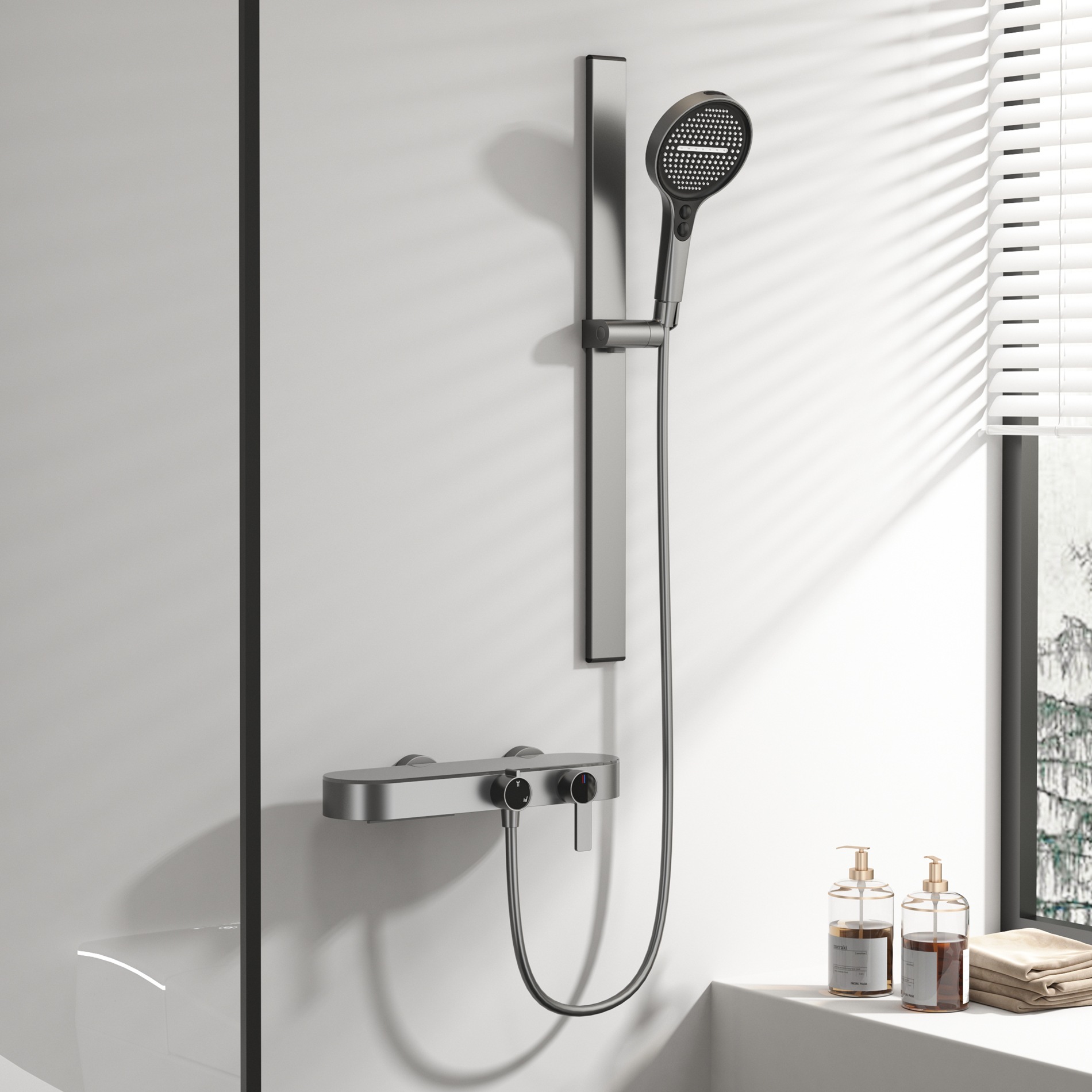 Gunmetal grijze doucheset voor - Home Bathroom Shower recensie en prijs